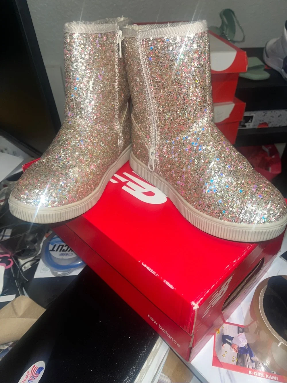Little Girls Cat&Jack glam and glitter boots